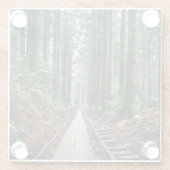 Zug-Bahnen im Wald Glasuntersetzer (Rückseite)