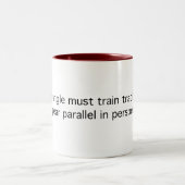 Zug-Bahnen: In welchem Winkel? Zweifarbige Tasse (Mittel)