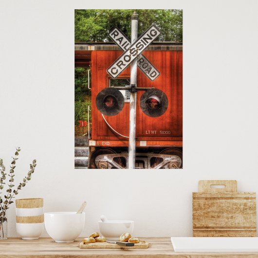 Zug - Bahnübergang Poster (Küche)