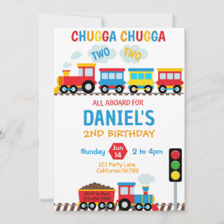 Zug Birthday Einladung Chugga Chugga zwei zwei