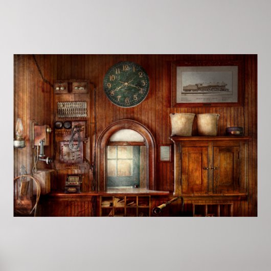 Zug - Büro - Fenster der Karteninhaber Poster (Vorne)