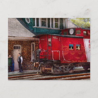 Zug - Caboose - Ende der Strecke Postkarte