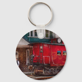 Zug - Caboose - Ende der Strecke Schlüsselanhänger