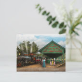 Zug - Catskill, NY - Gewartet für Abfahrt 1902 Postkarte (Stehend Vorderseite)