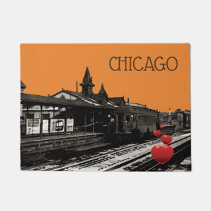 Zug Chicagos CTA Vintagen dem Foto an der Fußmatte