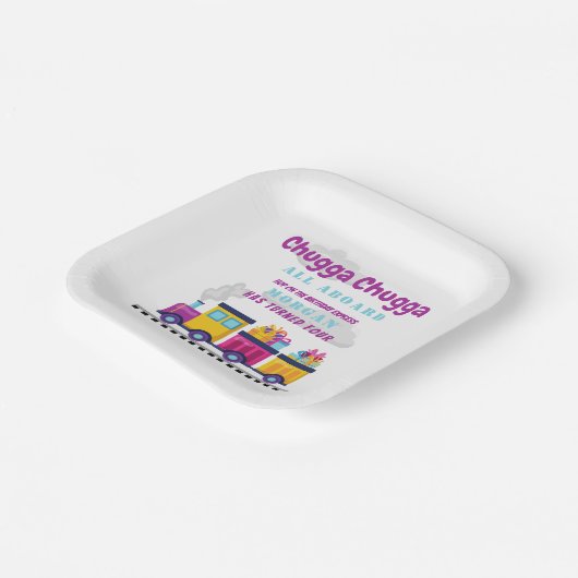 Zug Chugga Choo Cartoon jedes Lebensalter Pappteller (Gewinkelt)