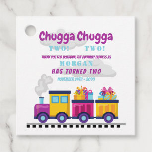 Zug Chugga Choo Cartoon Zweites Geburtstag Geschenkanhänger
