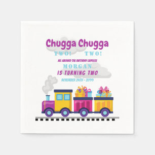Zug Chugga Choo Cartoon Zweites Geburtstag Serviette