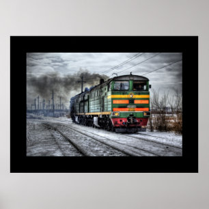 Zug Dampf Eisenbahn Steampunk Motor Schicksal Poster