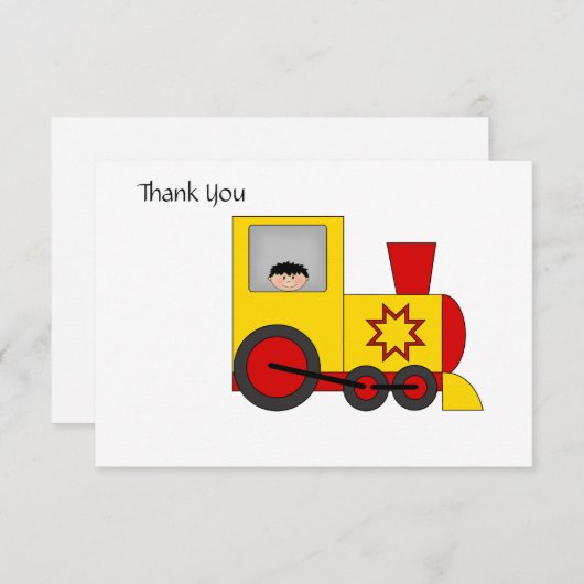 Zug Danke Karte (Vorne/Hinten)