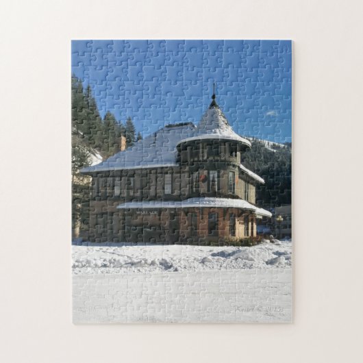 Zug-Depot Wallaces Idaho im Winter Puzzle (Vertikal)