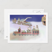 Zug des Weihnachtsmanns Feiertagspostkarte (Vorne/Hinten)