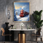 Zug durch ein Winterlandschaftspopster Poster