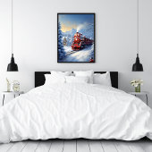 Zug durch ein Winterlandschaftspopster Poster