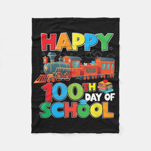 Zug Eisenbahn Glücklich 100. Schultag Kinder Junge Fleecedecke (Vorderseite)