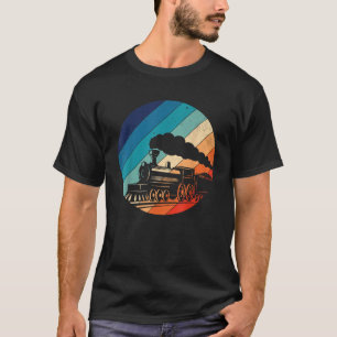 Zug Eisenbahn Vintage Retro Lokomotive Alt Modell T-Shirt