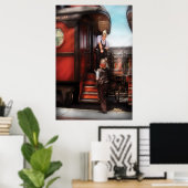 Zug - Empfang eines Telegrams Poster (Heimbüro)