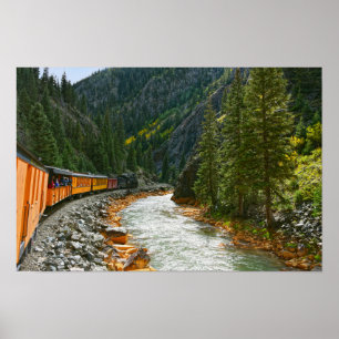 Zug entlang des Animas River, Colorado Poster