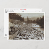 Zug entlang des LKW-Flusses Postkarte (Vorne/Hinten)