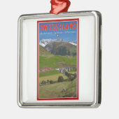 Zug-Fahrt durch die Schweizer Alpen Silbernes Ornament (Links)