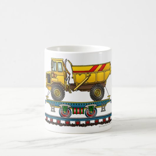 Zug-flaches Auto mit Kipper-Eisenbahn Kaffeetasse (Mittel)