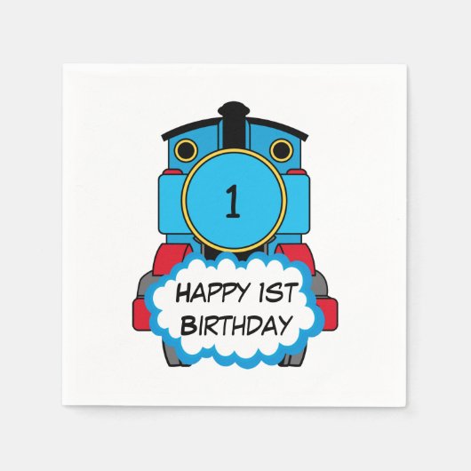 Zug Frohe Geburtstag Servietten (Vorderseite)