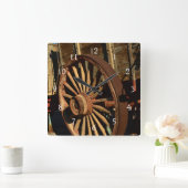 Zug für antike Maultiere Quadratische Wanduhr (Zuhause)