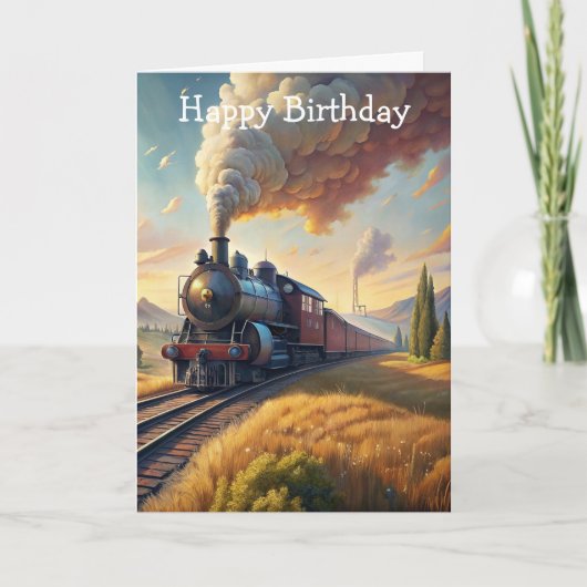 Zug Geburtskarte Karte (Vorderseite)