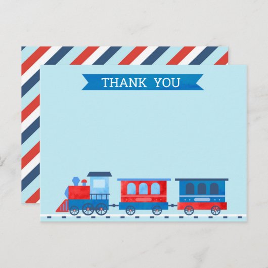 Zug Geburtstag Danke Note Card Postkarte (Vorne/Hinten)