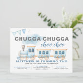 Zug Geburtstag Einladung Boy Transportation (Stehend Vorderseite)