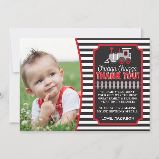 Zug Geburtstag Vielen Dank Karte mit Umschlägen (Vorderseite)