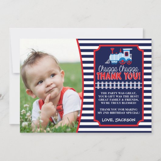 Zug Geburtstag Vielen Dank Karte mit Umschlägen (Vorderseite)