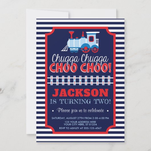 Zug-Geburtstags-Party der Einladung (Vorderseite)