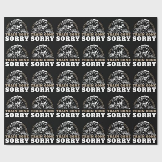Zug Gone Sorry Wrapping Paper Geschenkpapier (Flach)