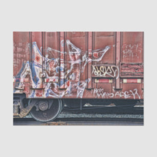 Zug Graffiti Grunge Farbige urbane Straßenkunst Seidenpapier