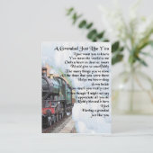 Zug - Großes Gedicht Postkarte (Stehend Vorderseite)