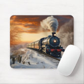 Zug im Winter Abend Mousepad (Mit Mouse)