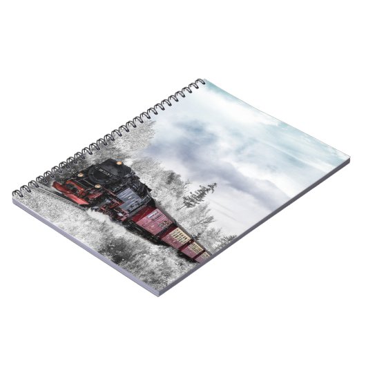Zug im Winter Notizblock (Linke Seite)