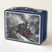 Zug in Bergen Metall Brotdose (Rückseite)