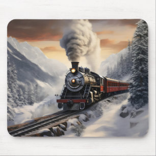 Zug in den Schneebergen Mousepad