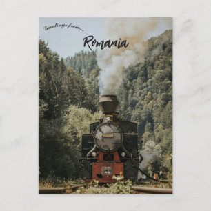Zug in Maramureș Rumänien Postkarte