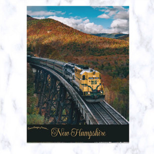 Zug in New Hampshire Postkarte