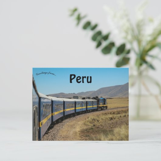 Zug in Peru Postkarte (Stehend Vorderseite)
