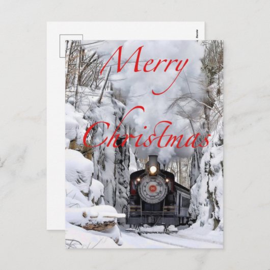 Zug in Schnee frohe Weihnachten (Vorne/Hinten)