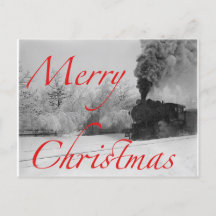 Zug in Schnee frohe Weihnachten