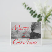 Zug in Schnee frohe Weihnachten (Stehend Vorderseite)