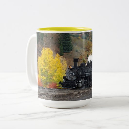 Zug in Silverton Zweifarbige Tasse (Vorderseite Links)