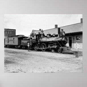 Zug in Tracy, Minnesota, Anfang der 1900er Poster