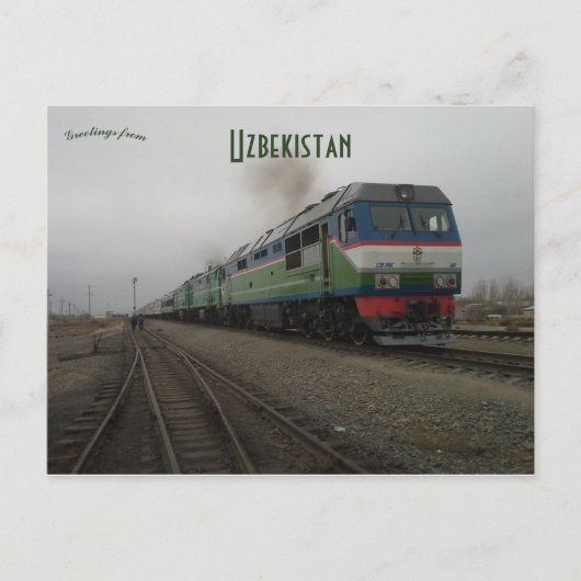 Zug in Usbekistan Postkarte (Vorderseite)