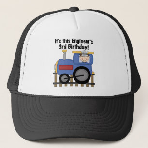 Zug-Ingenieur-3. Geburtstags-T-Shirts und Truckerkappe